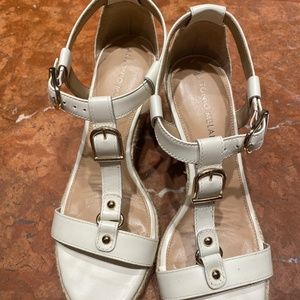 Antonio Melani white espadrille wedge sandals